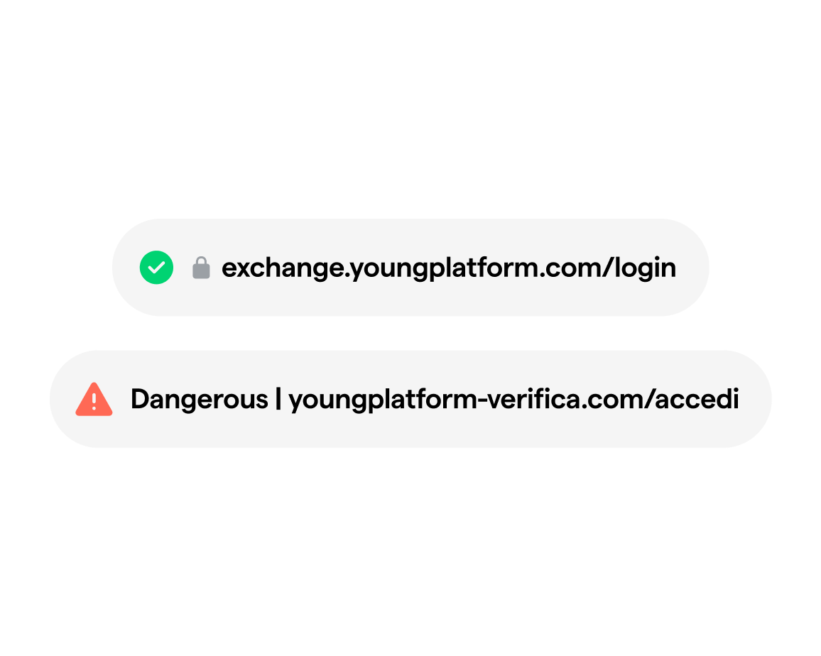 esempi URL ufficiale e fraudolento